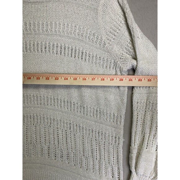 Torrid Pointelle Sweater Womans  Size 2 White Open Knit Cardigan Career Office - Picture 5 of 7